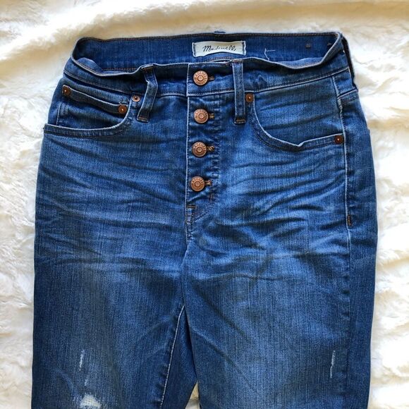 Madewell Distressed Cali Demi-Boot Denim Cropped Jeans - Women’s 24 - Picture 3 of 10